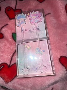 Sanrio Kiki & Lala Pink and Blue Star Stir Sticks